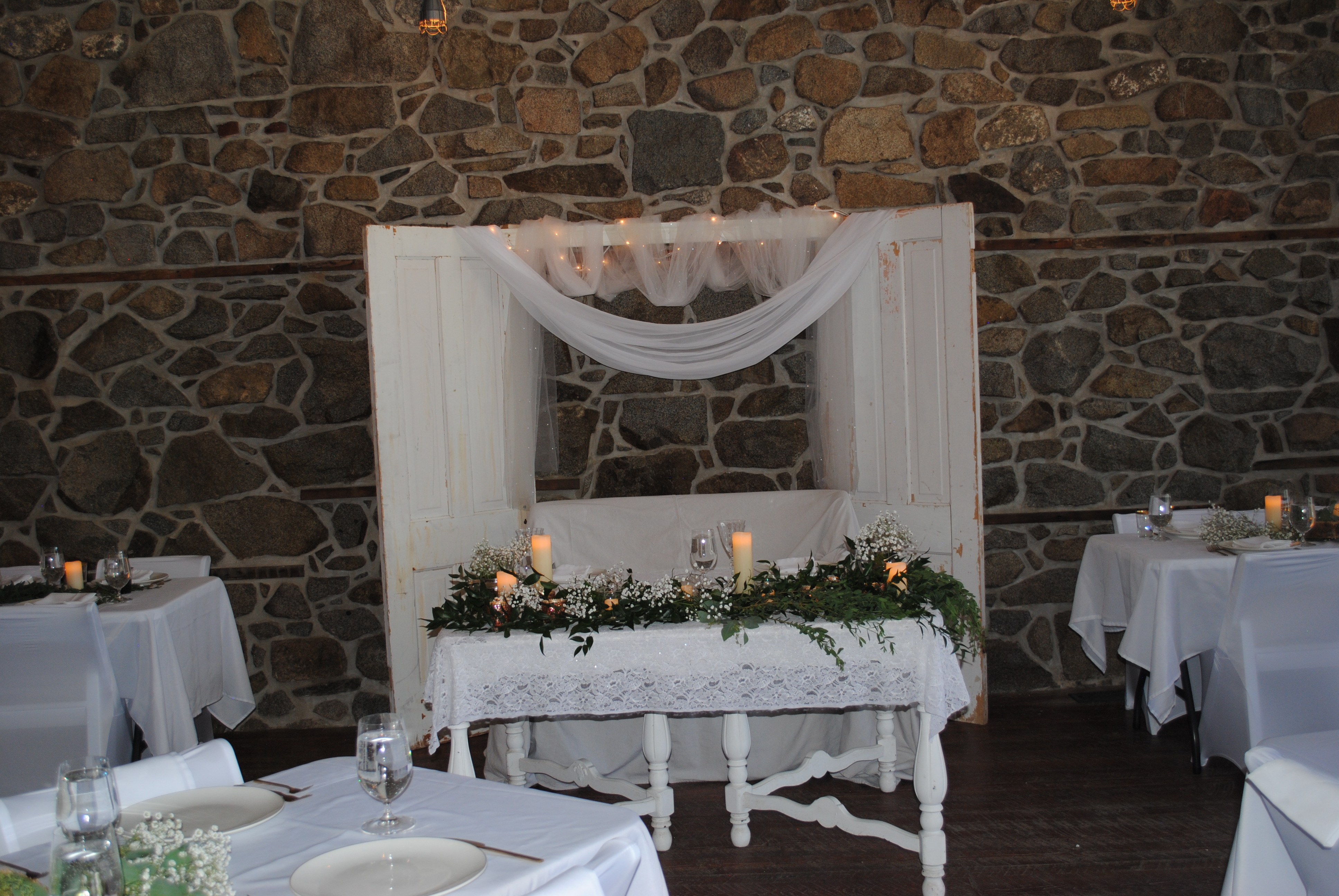 indoor wedding ceremony at historic montana venue
